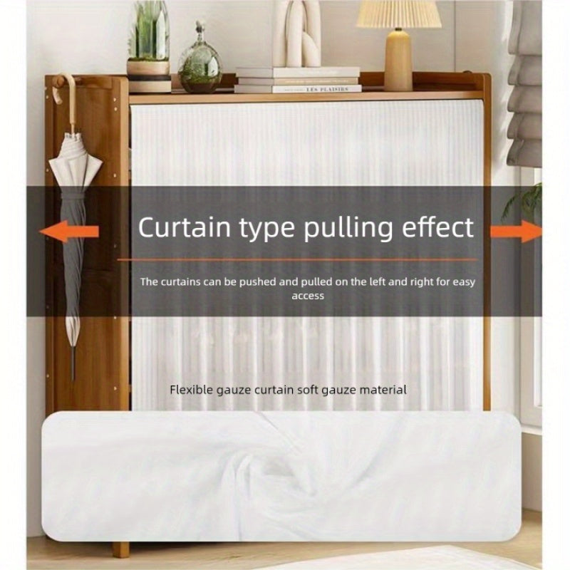 6-Layer Shoe Cabinet | Sturdy Wooden Boot Storage, Narrow Sports Shoe Rack for Front Door Entrance, Corridor, Small Space, Brown Large Capacity with Pine Legs