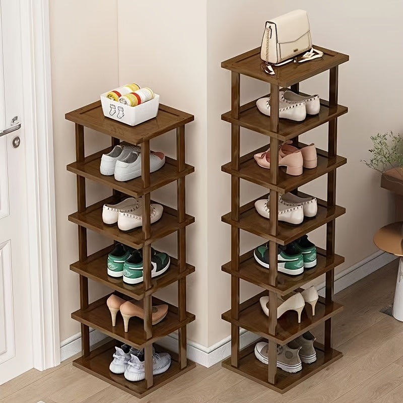 17-Tier Shoe Rack Organizer, Entryway Shoe Rack- Multi-Tier Narrow Shoe Organizer Home, Space-Saving, Easy To Assemble& Stackable, Wooden Brown Storage Rack Entryway, Dorm& Bedroom