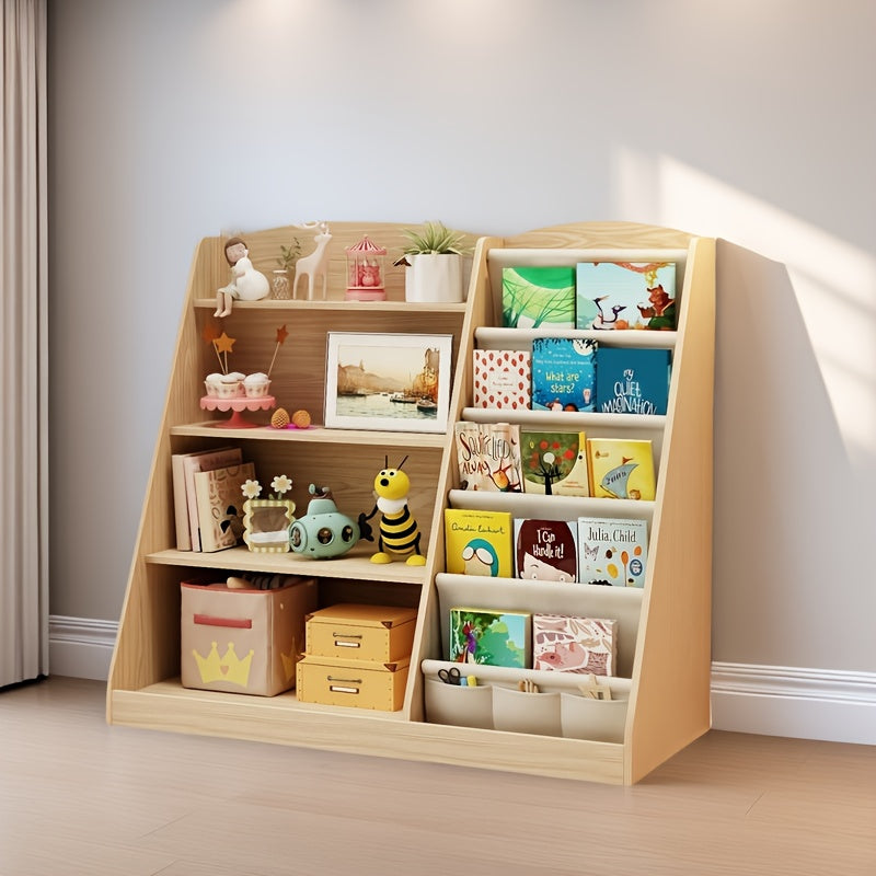 Multi Functional Children's Bookshelf Storage Cabinet, Scattered Book And Toy Storage Rack, Storage Organizer, Six Story Display Cabinet with Bookshelf, Bedroom, Living Room, Game Room, Small Room, Kindergarten, School Storage Rack, Newspaper Rack