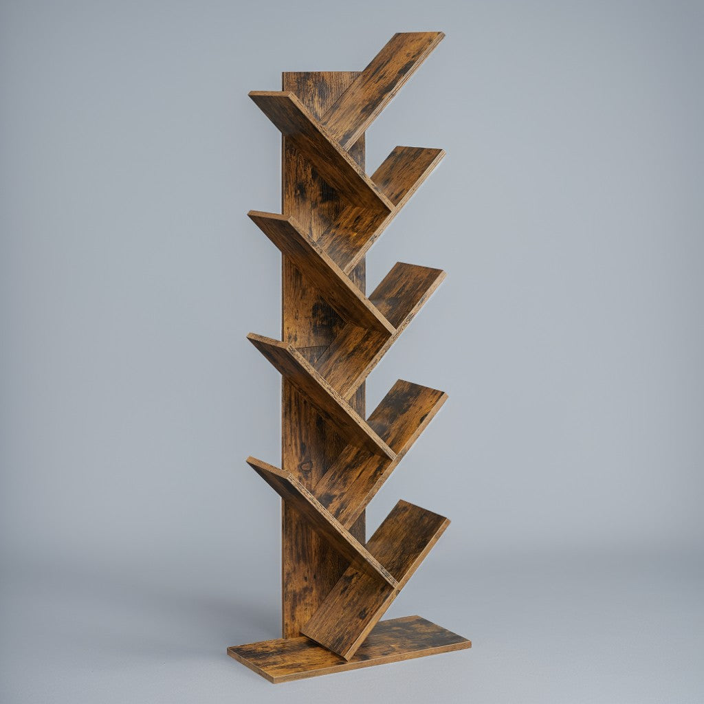 Tree Bookshelf, 9-Tier Bookcase, Large Bookshelf, Corner Shelf, Book Tree, for Bedroom, Living Room, Home Office
