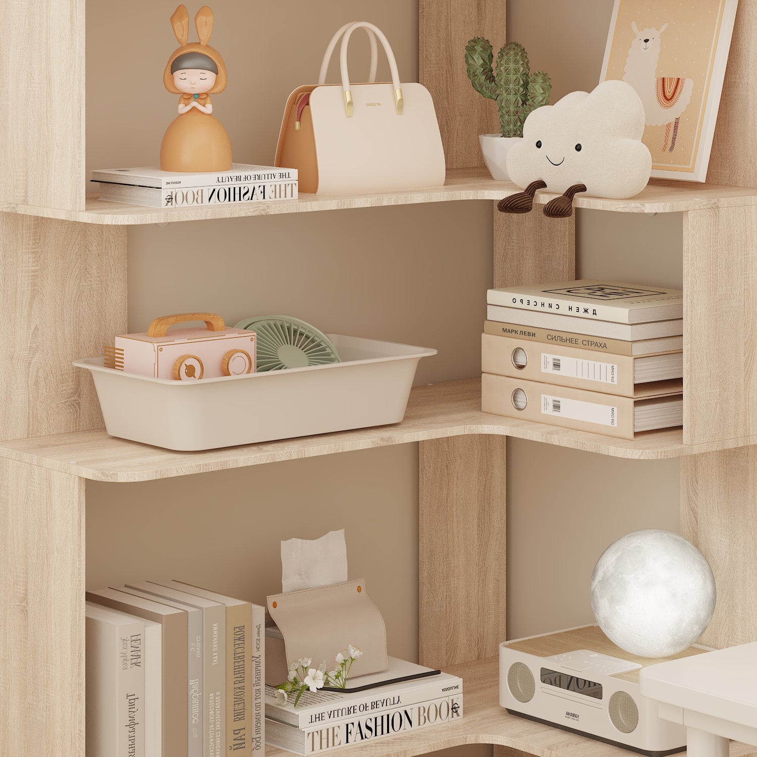 81.9'' Tall Modern 6-Tier Bookshelf - Heavy-Duty Freestanding Bookcase Suitable for Home Office, Living Room, Study - Easy Assembly with Wood Color, Spacious Tall Display Shelves, Design